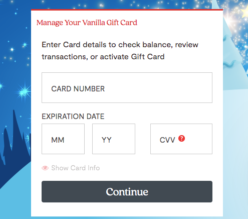 Vanilla Gift Card Balance